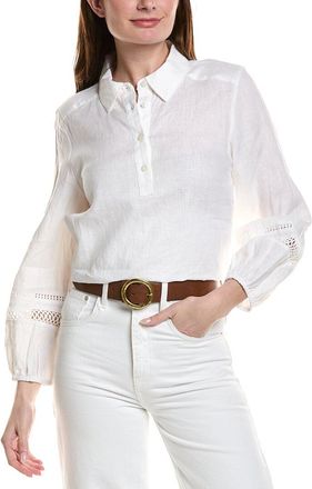 Tommy Bahama Coastalina Collared Linen Peasant Top