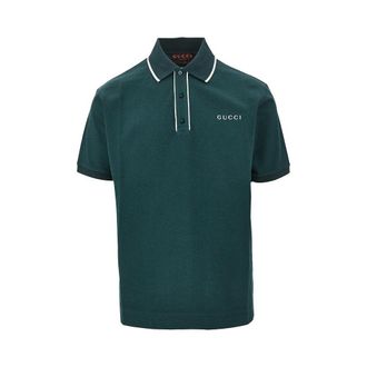 Gucci Stretch piquet polo shirt with logo embroider Man M