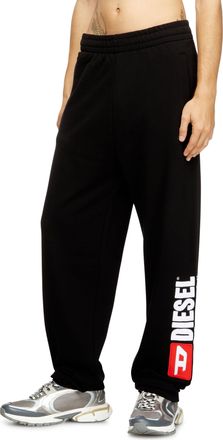 Diesel Cotton sweatpants with Diesel patch - Pants - Man - Black