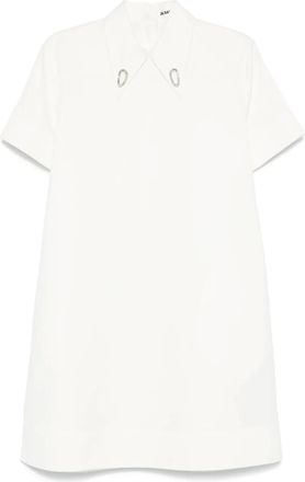 Jil Sander hardware-detail dress - women - Cotton/Silk - 36 - White