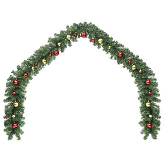vidaXL Guirnalda De Navidad Decorada Con Bolas 10 M Vidaxl