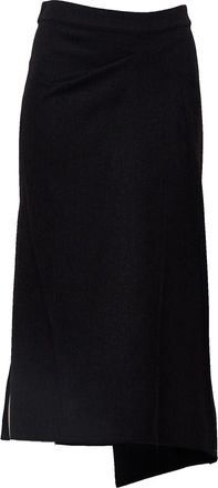 Victoria Beckham Pressed Flannel Fit-and-Flare Midi Skirt