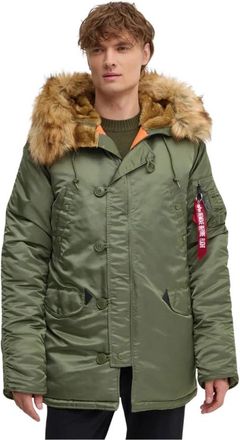 Alpha Industries N-3B VF 59 Parka - Heren - Winterjassen - Groen - S - Leer - Jassen