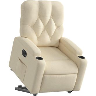 vidaXL Vidaxl - Sill&oacute;n El&eacute;ctrico Reclinable Elevable De Tela Color Crema