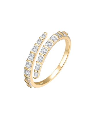 Rachel Glauber 14K Plated Cz Bypass Ring