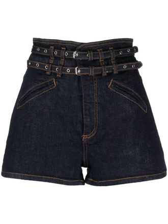 Philosophy di Lorenzo Serafini Shorts denim a vita alta - Blu