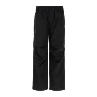 Burberry Wide Trousers, male, Black, Size: M Bias Check Nylon Cargo Trousers