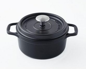 Invicta pirofila tonda in ghisa smaltata 26 cm nero opaco - puv402261