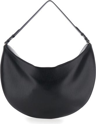 Jacquemus Womens Shoulder Bag Le Calisso Rond Large Black Leather