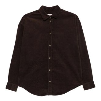 MC2 Saint Barth Corduroy overhemd met geborduurd logo - Dames - Blouses & Shirts - Bruin - Maat: S Corduroy