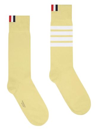 Thom Browne Gestreepte sokken met vier strepen - Geel