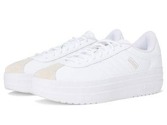 adidas VL Court Womens Shoes White/White/Crystal White : 7.5 B - Medium, Leather