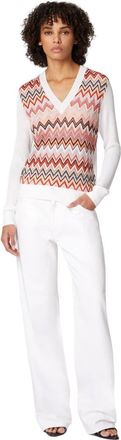 Missoni Viscose-blend Sweaters With Chevron Insert And V-neck in Multicoloured at Nordstrom, Size 40 It