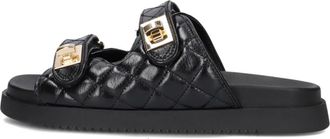 Steve Madden Schoenen, Dames, Zwart, 39 EU, Leer, Zwarte Leren Pantoffels voor Vrouwen