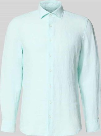 Seidensticker Slim Fit Business-Hemd aus Leinen mit Kentkragen in Mint, Gr&ouml;&szlig;e 38
