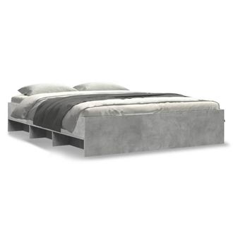 Berkfield Home Bed Frame without Mattress Concrete Grey 150x200cm Engineered Wood | Size: 150x200 cm
