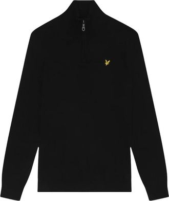 Lyle & Scott Maglione con zip corta in cotone e merino - - Sweatshirts & Hoodies - Uomo - Nero - XL