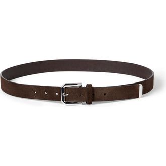 Brunello Cucinelli Reversed leather belt in Rust Brown at Nordstrom, Size 100