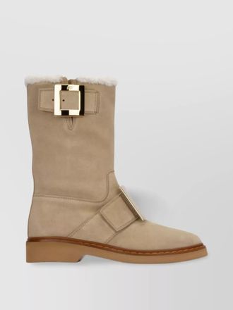 Roger Vivier calf suede buckle boots