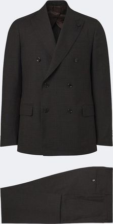Lardini Checked double-breasted virgin wool suit
