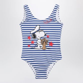 MC2 Saint Barth Striped one-piece swimsuit with Snoopy