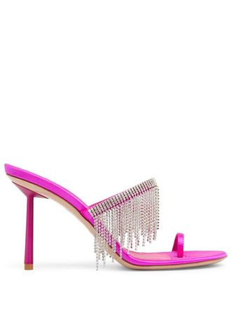Le Silla Sandali The Jewels con frange 80mm - Rosa