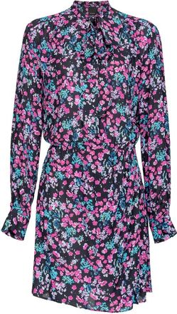 Pinko Jurk met bloemenprint - Dames - Korte kleedjes - Paars - XL - Kleedjes