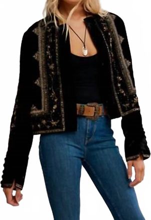 Free People Maxxie Velvet Waist Coat In Black