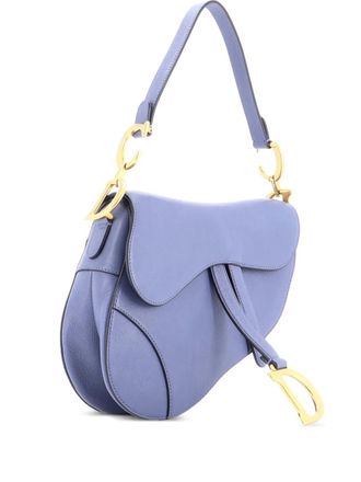 Dior Saddle Handbag Leather Medium shoulder bag - women - Calf Leather - One Size - Blue