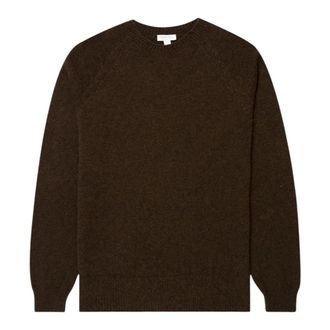 Sunspel Truien & Vesten, Heren, Bruin, L, Wol, Lamswol Ronde Hals