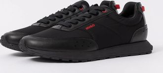 HUGO BOSS Mens HUGO Icelin Mens Running-Inspired trainers with zigzag detailing - Black 006 - Size: 10