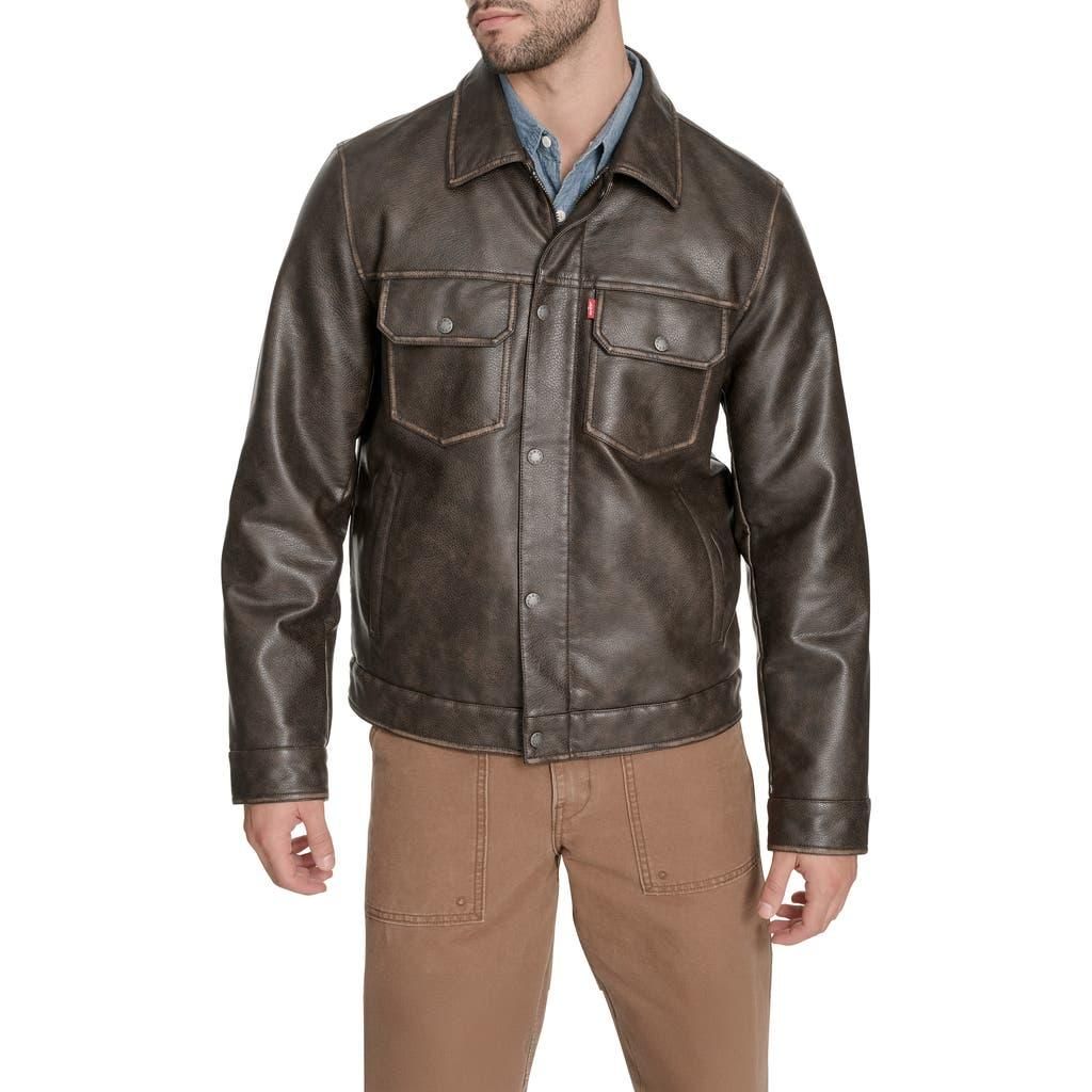 Levi´s brown leather jacket a2 g1 山田レン
