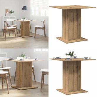 vidaXL Tavolo Pranzo Rovere Artigianale 80x80x75 cm Legno Multistrato - Tavolo da pranzo in truciolato - Tavolo da pranzo in legno multistrato