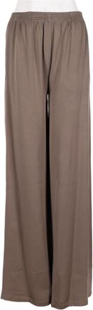 Fabiana Filippi Wide-Leg Brown Trousers with Elastic Waistband and Subtle Sheen