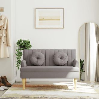 vidaXL Vidaxl - Banco Con Cojines Tela Gris Taupe 113x64,5x75,5 Cm