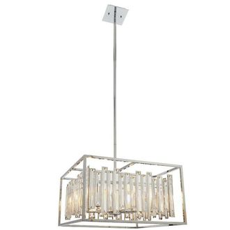 Loops Hanging Ceiling Pendant Light Chrome & Crystal Gorgeous Modern Large Box Shade