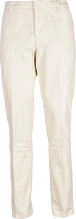 Dondup Tailored White Dondup Gaubert Trousers With Flexible Fit