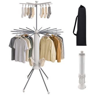 Relaxdays Tendedero Relaxdays Plegable Con Bolsa, Hxd 180x112 Cm, Paraguas, Acero Inox Y Pl&aacute;stico, Blanco/gris