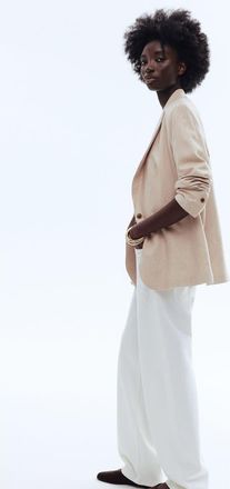 H&M Linen-blend blazer in Light Beige at Nordstrom, Size Xx-Small