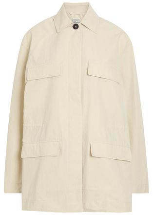 Toteme Drawstring Cotton-blend Poplin Jacket - Off White - 32 (UK4 / Xxs)