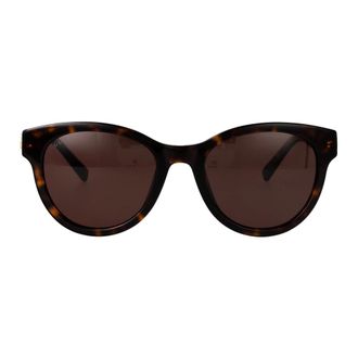 Gucci Sunglasses, female, Brown, Size: 54 MM Round Frame Sunglasses