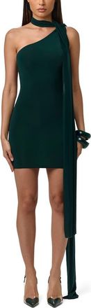Naked Wardrobe Bare Body Tie Shoulder Body-Con Minidress in Pine Green at Nordstrom, Size X-Small