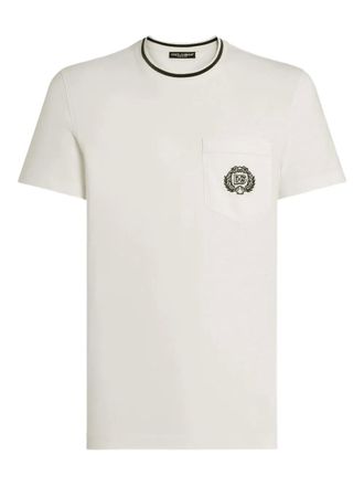Dolce & Gabbana logo-embroidered pocket T-shirt - White