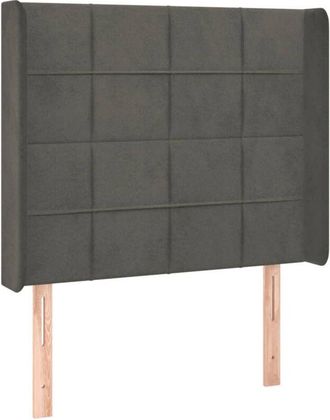 vidaXL Cabecero Con Led De Terciopelo Gris Oscuro 103x16x118/128 Cm Vidaxl