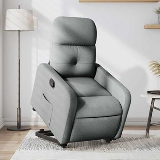 vidaXL Vidaxl - Sill&oacute;n Reclinable Elevable De Tela Gris Claro