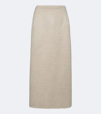 Magda Butrym Falda midi en mezcla de mohair y lana