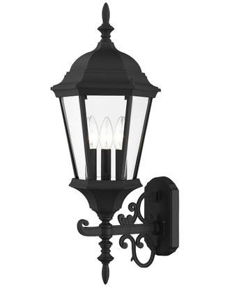 Livex Lighting 3-Light Textured Black Outdoor Wall Lantern