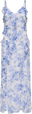 Only Onlmiriam Life Sleeveless Ruffle Maxi Dress in Bel Air Blue Aoppor at Nordstrom Rack, Size Small