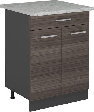 Vicco Mueble Bajo De Cocina R-line, Gris Noble, 60 Cm Et M&aacute;rmol