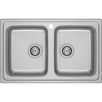 Roca Roca - Fregadero Con Dos Cubetas De Acero Inoxidable Budapest